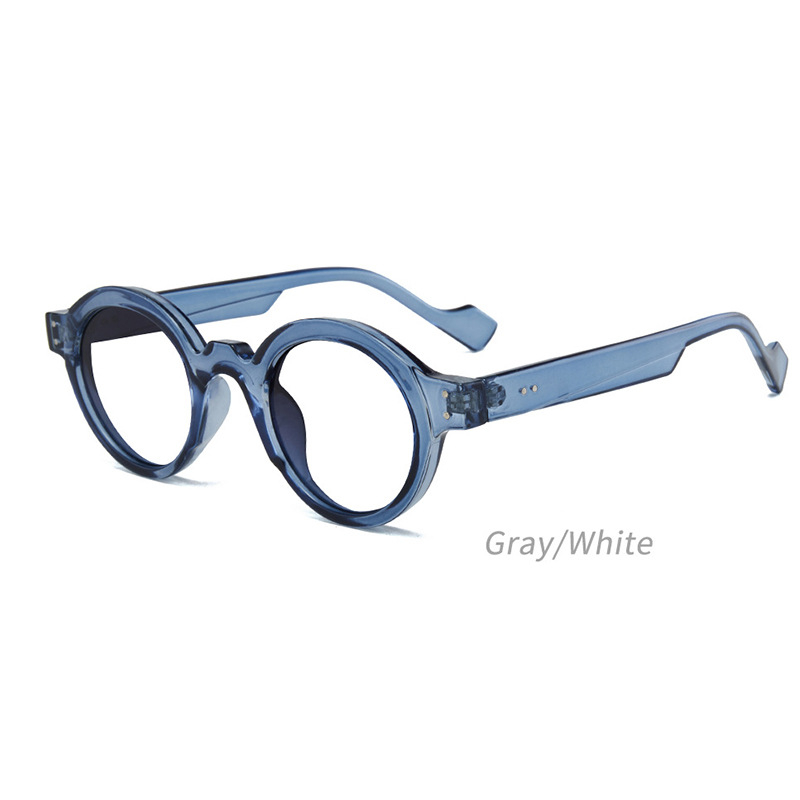 Kerek keretű szemüveg PC lencsékkel és PC kerettel, anti-kék fény, teljes keret, irodalmi retro stílus idős korosztálynak