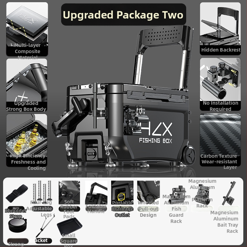 Rybárska skriňa 3600 s rohovým vežovým dizajnom – ultraľahká, kompletná sada, ABS, zosilnená, viacúčelová; Značka Fairy in the painting; Kapacita 32-45; Pôvod Zhejiang