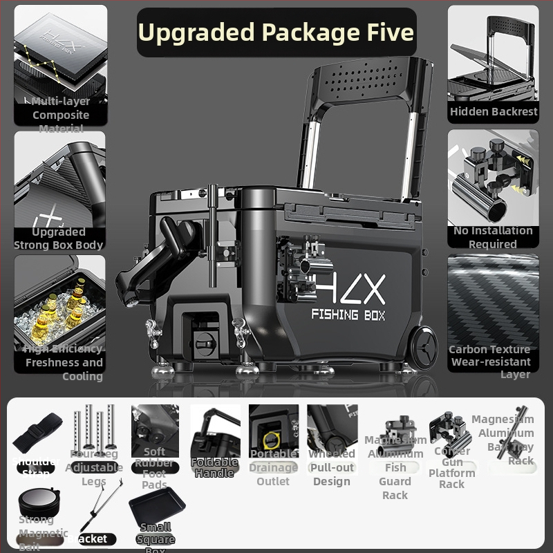 Rybárska skriňa 3600 s rohovým vežovým dizajnom – ultraľahká, kompletná sada, ABS, zosilnená, viacúčelová; Značka Fairy in the painting; Kapacita 32-45; Pôvod Zhejiang