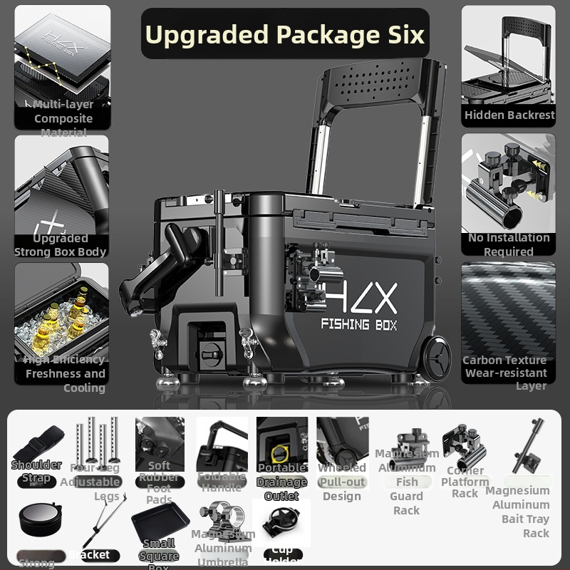 Rybárska skriňa 3600 s rohovým vežovým dizajnom – ultraľahká, kompletná sada, ABS, zosilnená, viacúčelová; Značka Fairy in the painting; Kapacita 32-45; Pôvod Zhejiang