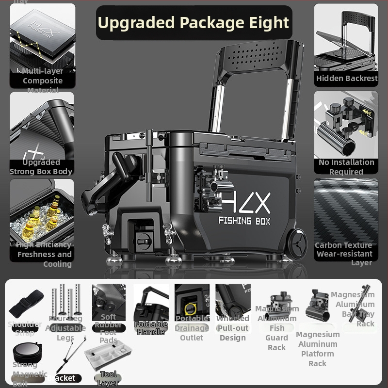 Rybárska skriňa 3600 s rohovým vežovým dizajnom – ultraľahká, kompletná sada, ABS, zosilnená, viacúčelová; Značka Fairy in the painting; Kapacita 32-45; Pôvod Zhejiang