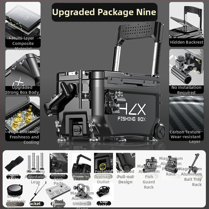 Rybárska skriňa 3600 s rohovým vežovým dizajnom – ultraľahká, kompletná sada, ABS, zosilnená, viacúčelová; Značka Fairy in the painting; Kapacita 32-45; Pôvod Zhejiang