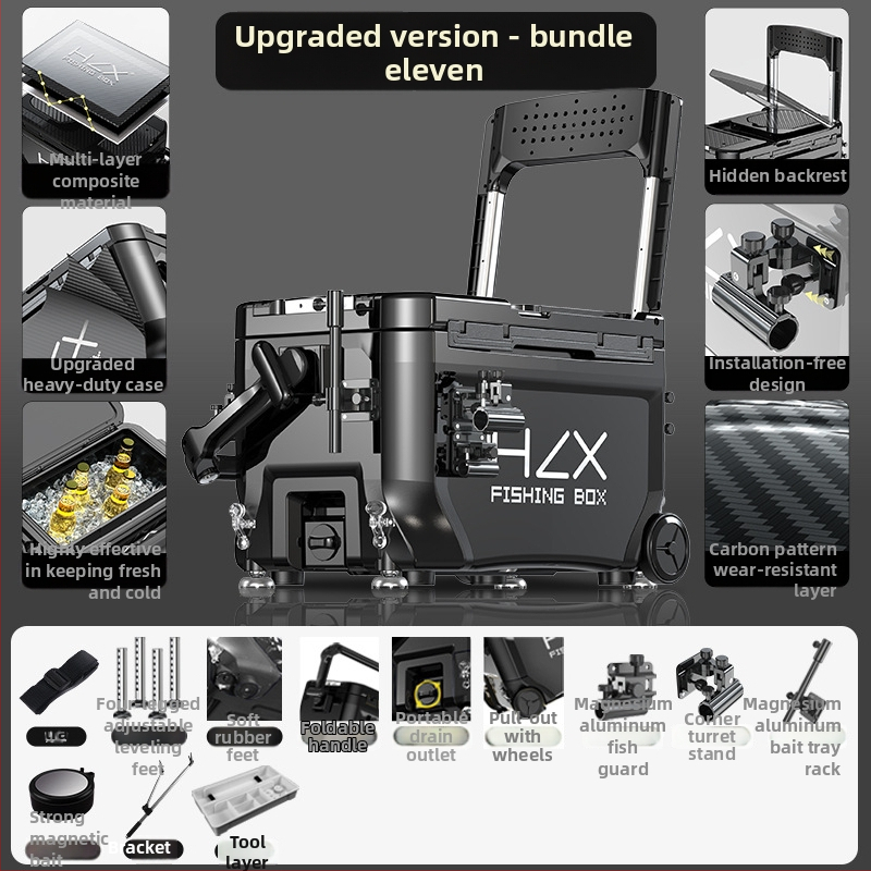 Rybárska skriňa 3600 s rohovým vežovým dizajnom – ultraľahká, kompletná sada, ABS, zosilnená, viacúčelová; Značka Fairy in the painting; Kapacita 32-45; Pôvod Zhejiang