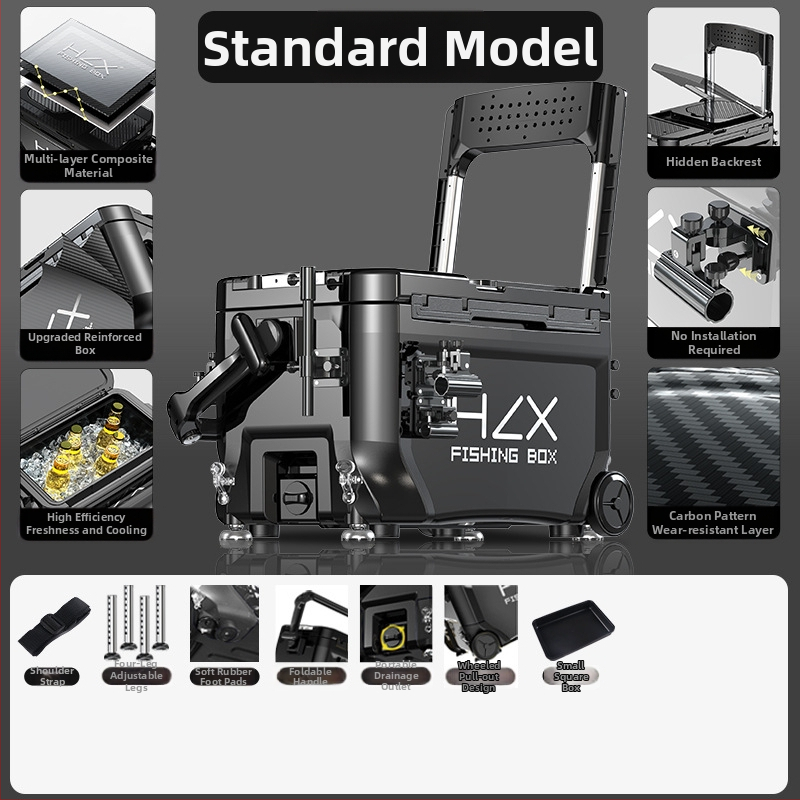 Rybárska skriňa 3600 s rohovým vežovým dizajnom – ultraľahká, kompletná sada, ABS, zosilnená, viacúčelová; Značka Fairy in the painting; Kapacita 32-45; Pôvod Zhejiang