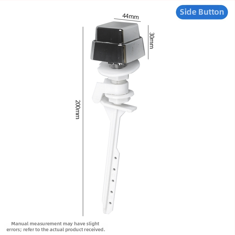 WC tartály gomb, PP anyag, előre/oldal/felso nyomás, modern minimalista stílus