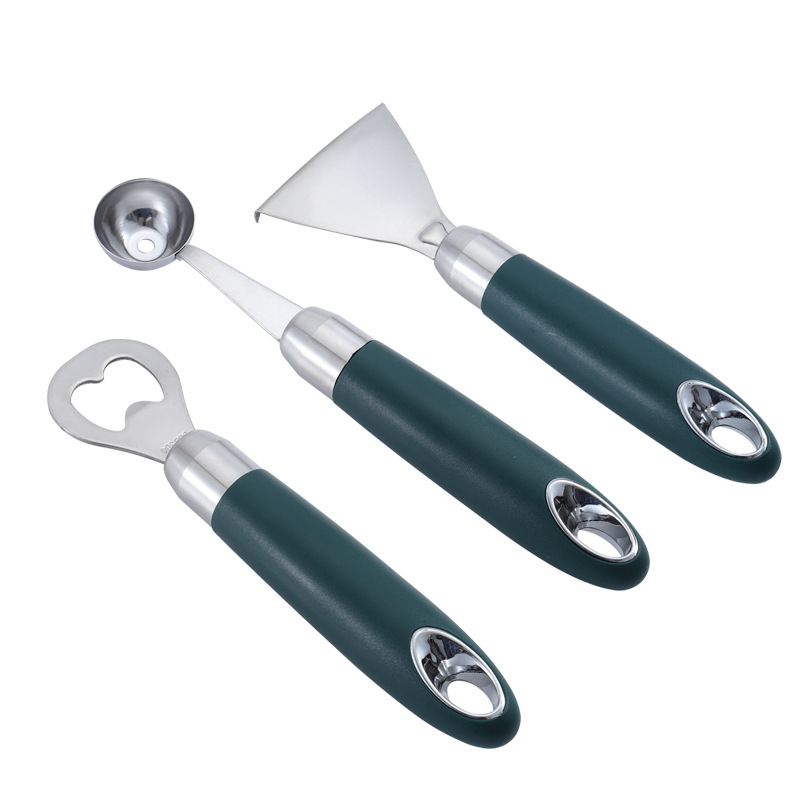 Set de ustensile de bucătărie din oțel inoxidabil 304: lingură pentru fructe, tel pentru ouă, cuțit de decojit, îndepărtător de solzi de pește, deschizător de sticle
