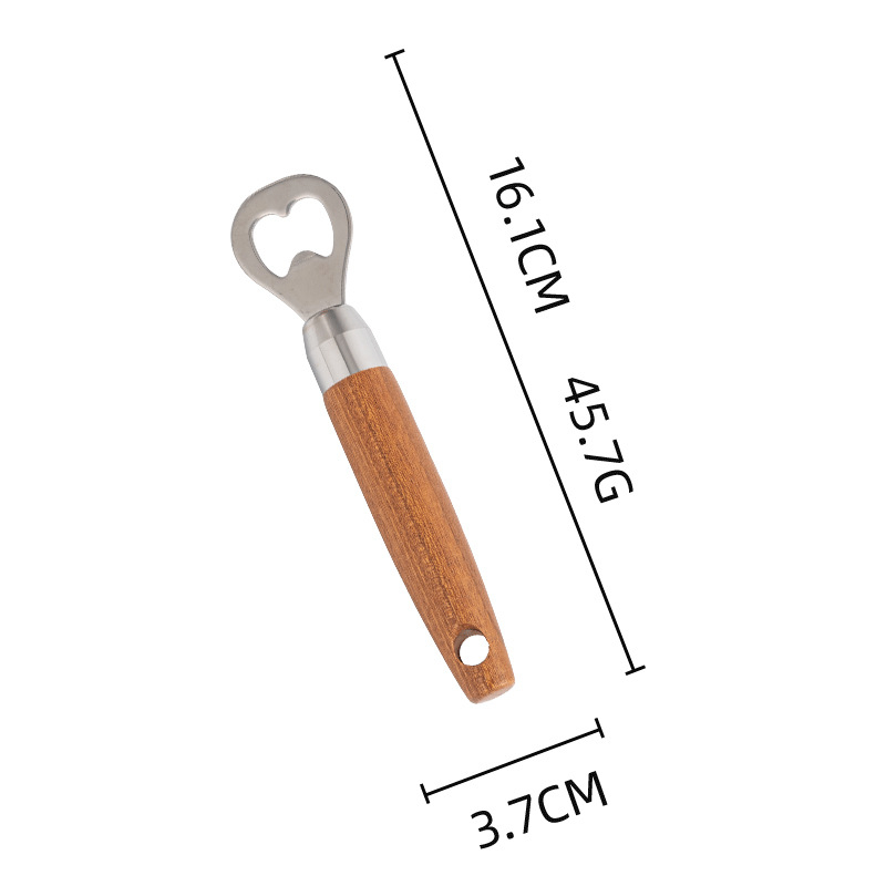 Set de ustensile de bucătărie din oțel inoxidabil 304, cu mâner din lemn – include formator pentru bile de fructe, suport pentru tavă, decupator de sâmburi, cuțit pentru creveți, cuțit de decojit, deschizător de sticle