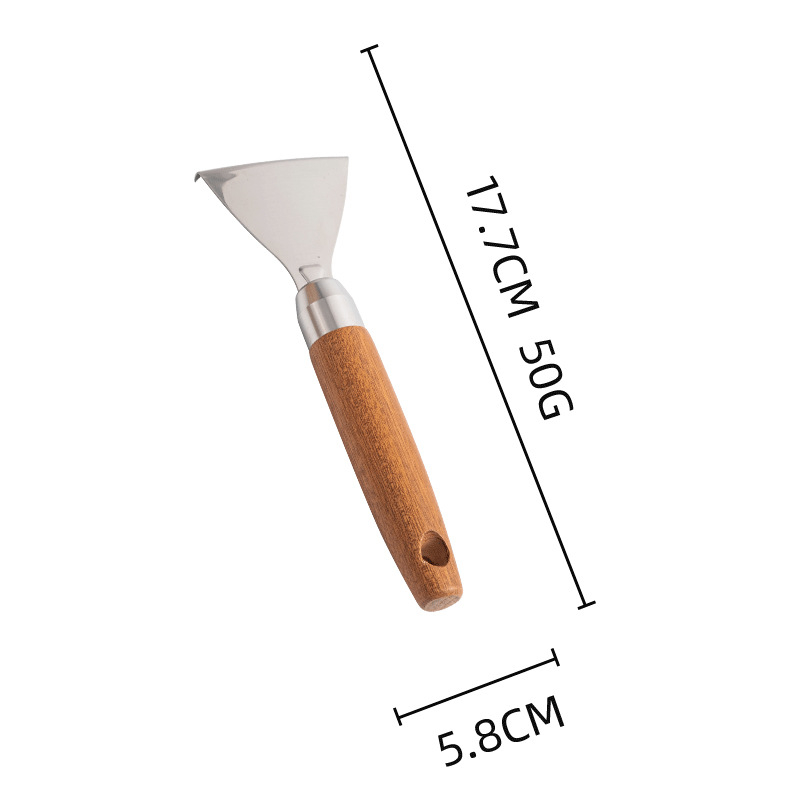 Set de ustensile de bucătărie din oțel inoxidabil 304, cu mâner din lemn – include formator pentru bile de fructe, suport pentru tavă, decupator de sâmburi, cuțit pentru creveți, cuțit de decojit, deschizător de sticle