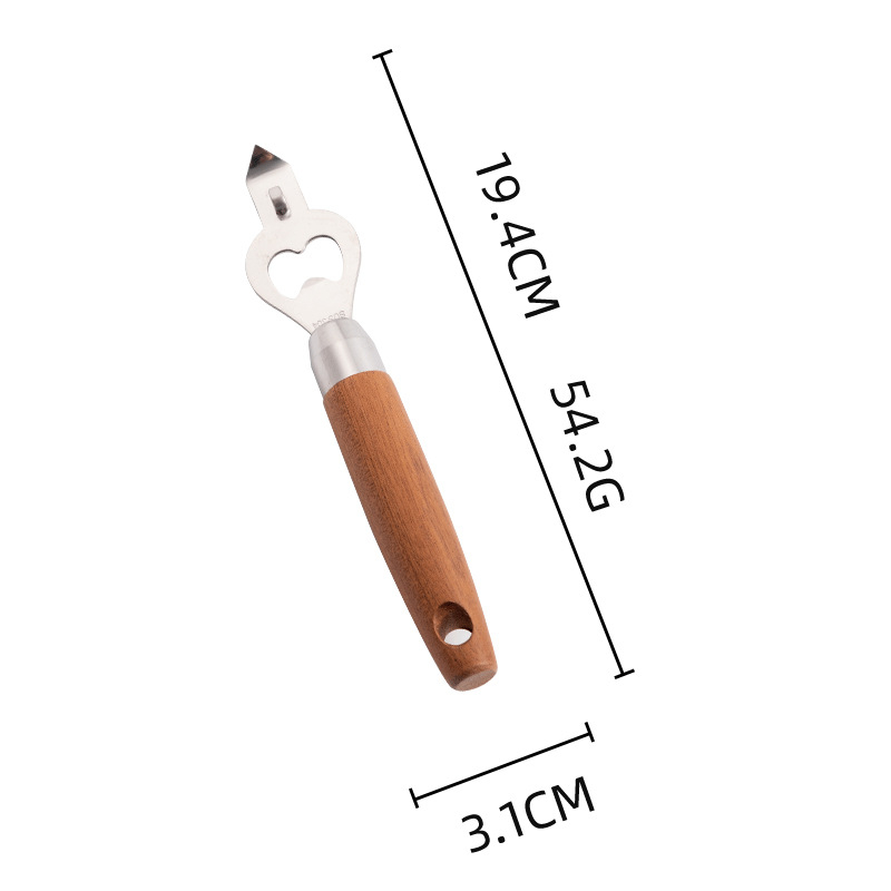 Set de ustensile de bucătărie din oțel inoxidabil 304, cu mâner din lemn – include formator pentru bile de fructe, suport pentru tavă, decupator de sâmburi, cuțit pentru creveți, cuțit de decojit, deschizător de sticle