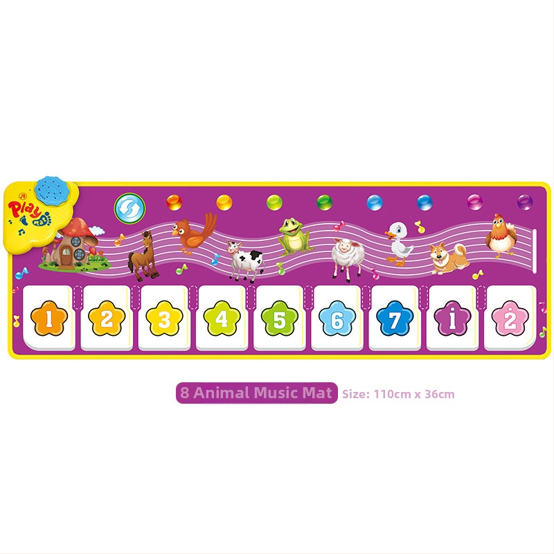 Záznamový nožný klavírmat pre deti – zvieracia hudba, interaktív hracia podložka