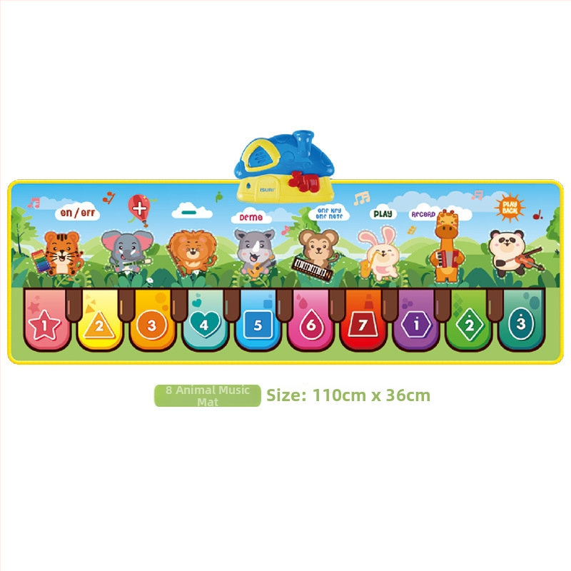Záznamový nožný klavírmat pre deti – zvieracia hudba, interaktív hracia podložka