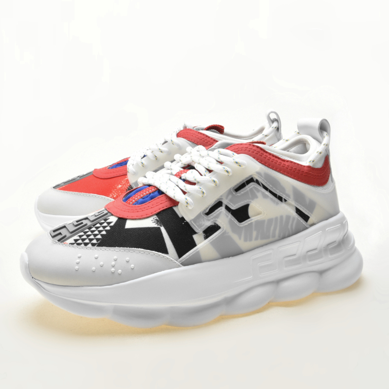 Adidași damă cu talpă groasă, model retro, partea superioară din plasă, design asortat, șireturi, pantofi sport casual pentru primăvară