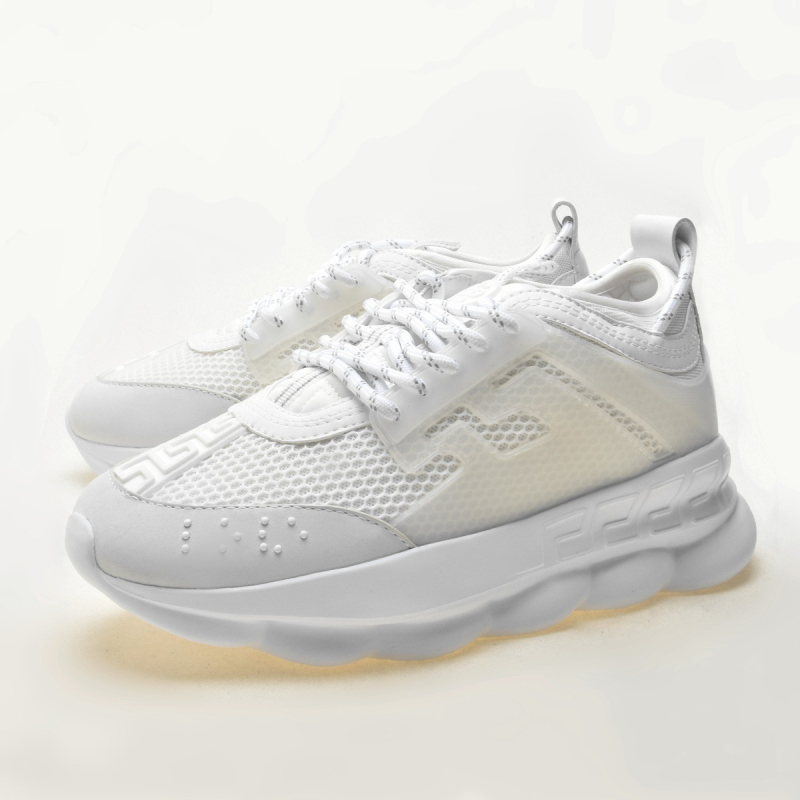 Adidași damă cu talpă groasă, model retro, partea superioară din plasă, design asortat, șireturi, pantofi sport casual pentru primăvară