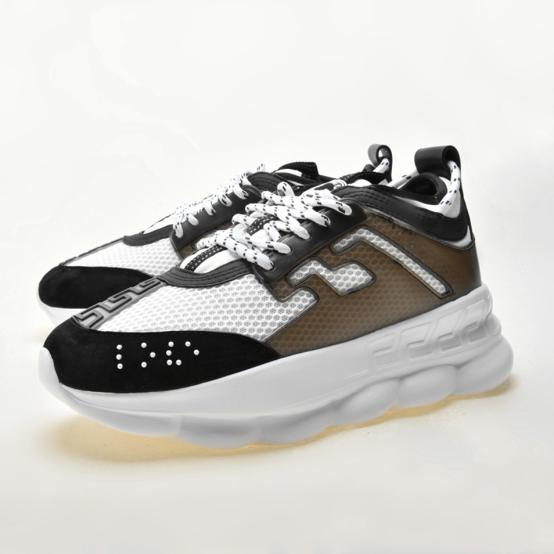 Adidași damă cu talpă groasă, model retro, partea superioară din plasă, design asortat, șireturi, pantofi sport casual pentru primăvară