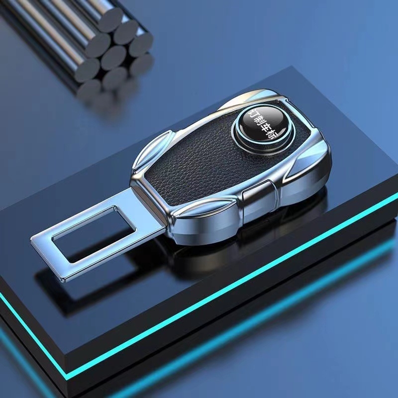 Extensor de centură auto, aliaj de aluminiu + piele, brand jx, personalizare disponibilă, imprimare a logoului