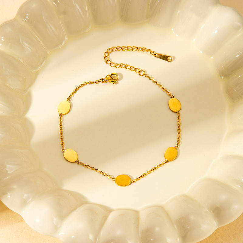 Brățară din oțel inoxidabil pentru femei, finisaj electroplating, design geometric, stil de lux