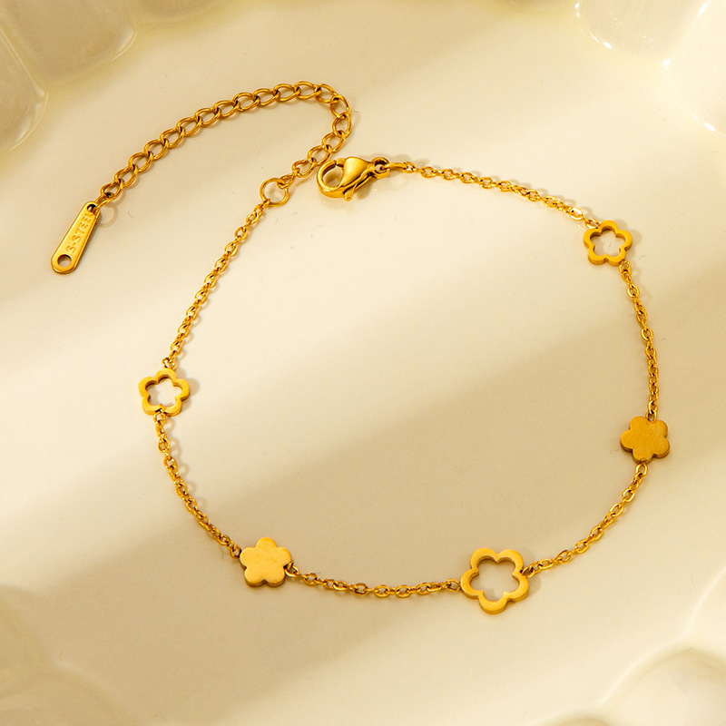 Brățară din oțel inoxidabil pentru femei, finisaj electroplating, design geometric, stil de lux