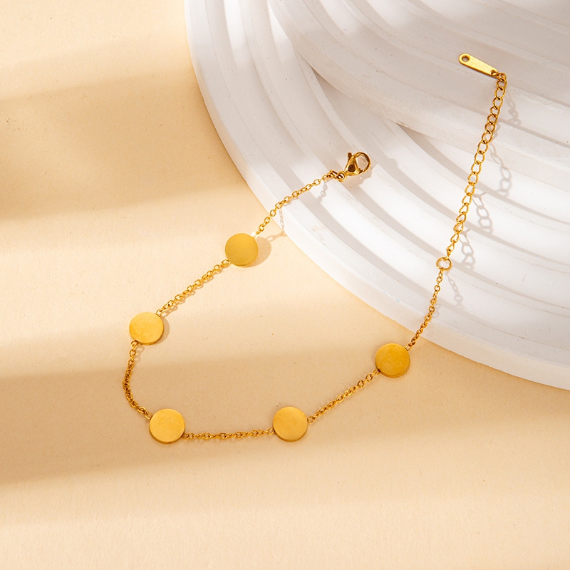 Brățară din oțel inoxidabil pentru femei, finisaj electroplating, design geometric, stil de lux