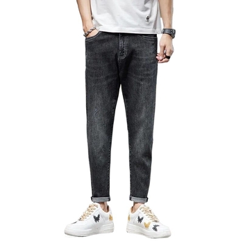 Muške traperice – Slim Straight, srednji pojas, duljina 9/10, zatvarač (Proljeće)