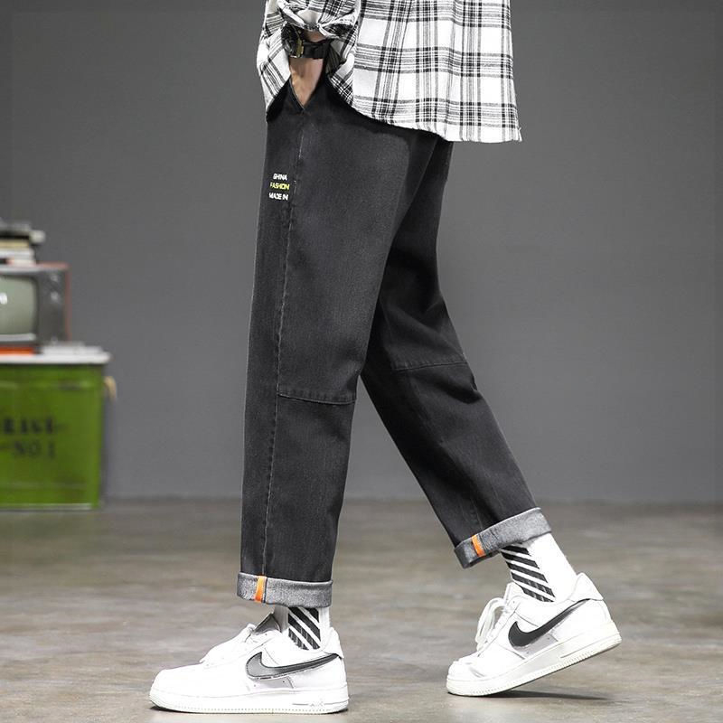 Muške traperice – Slim Straight, srednji pojas, duljina 9/10, zatvarač (Proljeće)