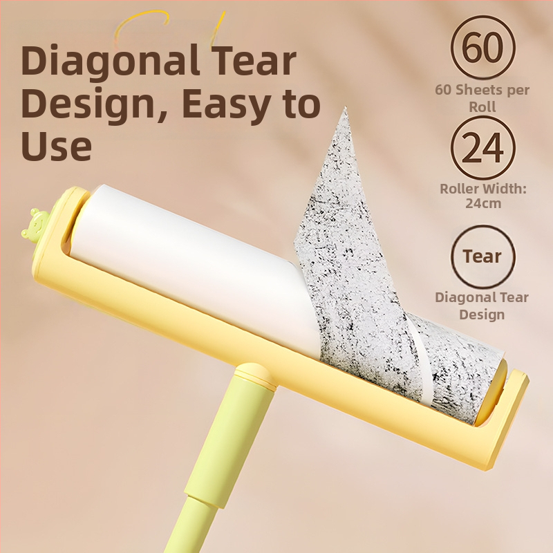 Hosszú nyélű szöszszedő hengerr szőnyegekhez, szélesített görgő, műanyag, márka Kelei