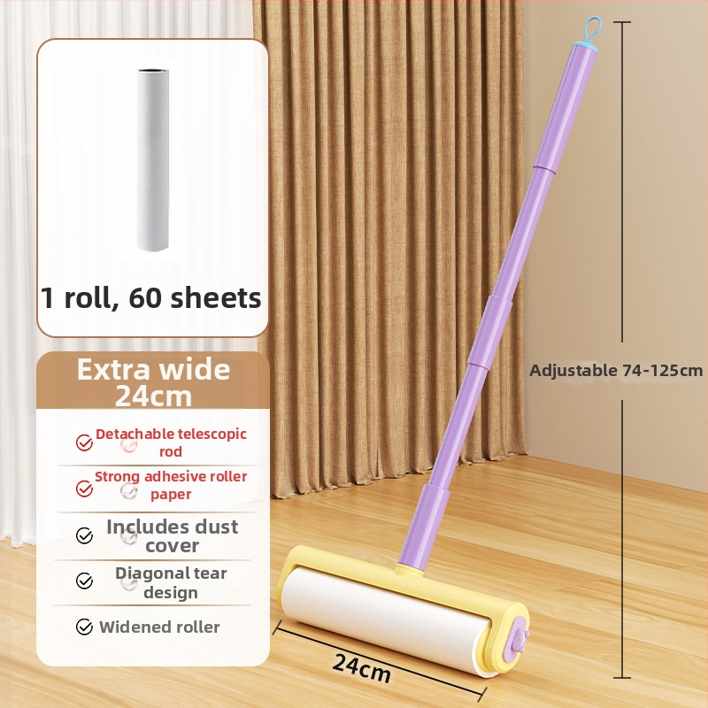 Hosszú nyélű szöszszedő hengerr szőnyegekhez, szélesített görgő, műanyag, márka Kelei