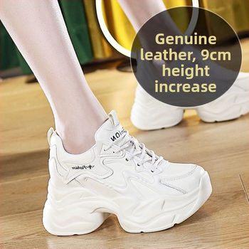 Dámske tenisky s hrubou podrážkou zo split kože, fleecová vnútorná výstelka a výškový vnútorný vložka