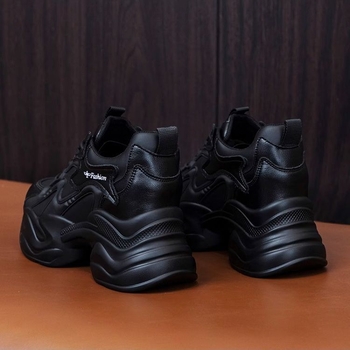 Női split bőr felülettel készült chunky sneakers, fleece belső, gumitalp és magasságot növelő belső talp