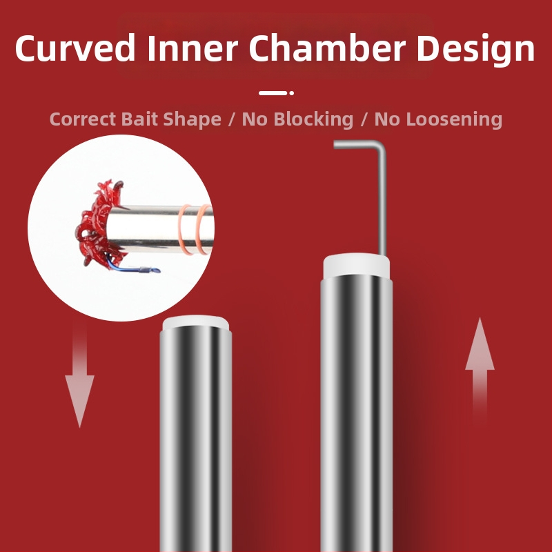 Mengda Teljesen automata rozsdamentes acél csalihordozó, gumiszalaggal és élő giliszta csipesszel – Többfunkciós horgászfelszerelés