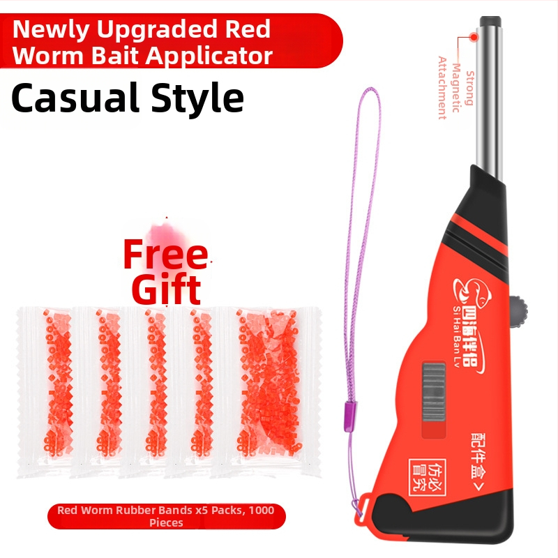 Mengda Teljesen automata rozsdamentes acél csalihordozó, gumiszalaggal és élő giliszta csipesszel – Többfunkciós horgászfelszerelés