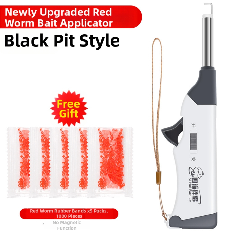 Mengda Teljesen automata rozsdamentes acél csalihordozó, gumiszalaggal és élő giliszta csipesszel – Többfunkciós horgászfelszerelés