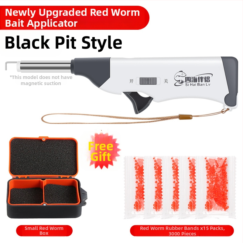 Mengda Teljesen automata rozsdamentes acél csalihordozó, gumiszalaggal és élő giliszta csipesszel – Többfunkciós horgászfelszerelés