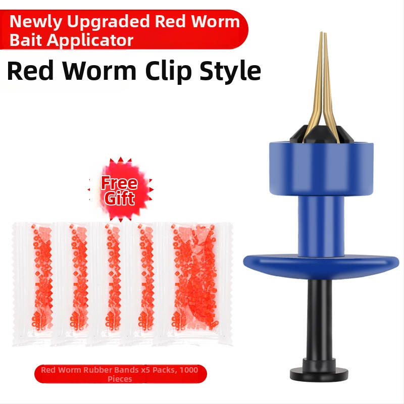 Mengda Teljesen automata rozsdamentes acél csalihordozó, gumiszalaggal és élő giliszta csipesszel – Többfunkciós horgászfelszerelés