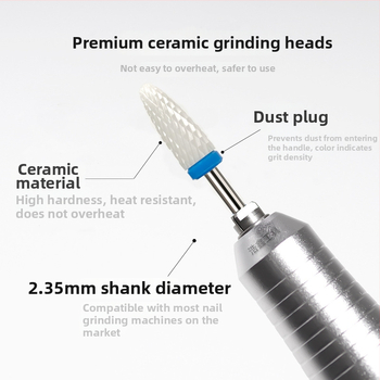 Σετ κεραμικών κεφαλών λείανσης νυχιών, 5 τεμάχια, από κεραμικό υλικό και βολφραμικός χάλυβας, 32 g, για αφαίρεση νυχιών