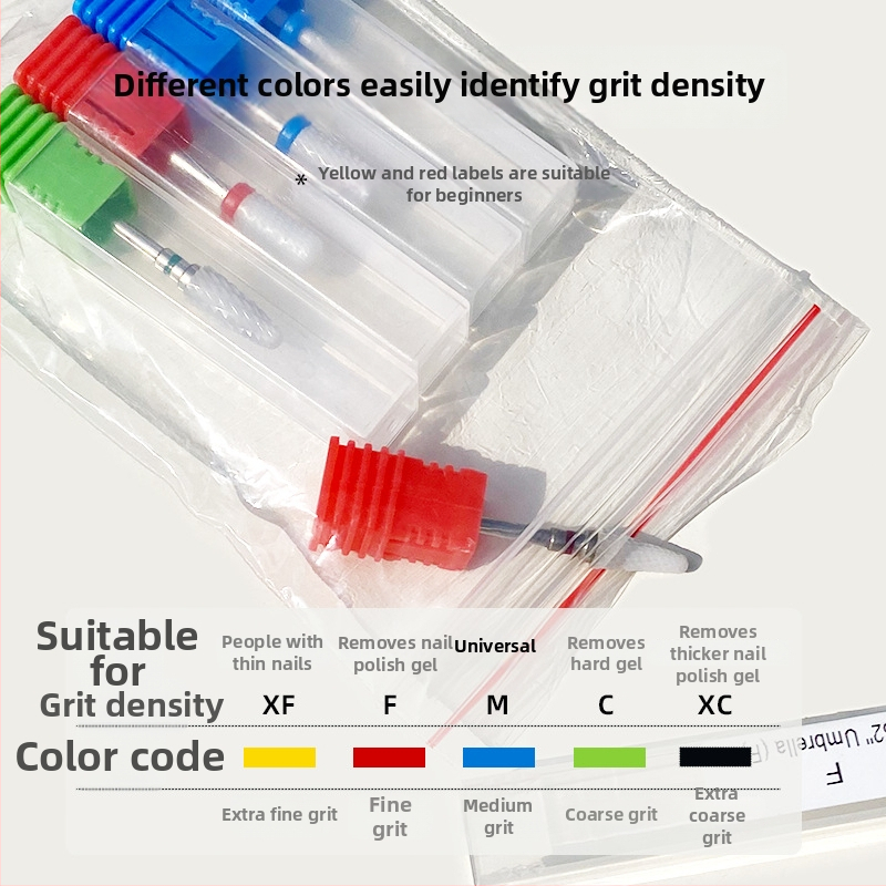 Σετ κεραμικών κεφαλών λείανσης νυχιών, 5 τεμάχια, από κεραμικό υλικό και βολφραμικός χάλυβας, 32 g, για αφαίρεση νυχιών