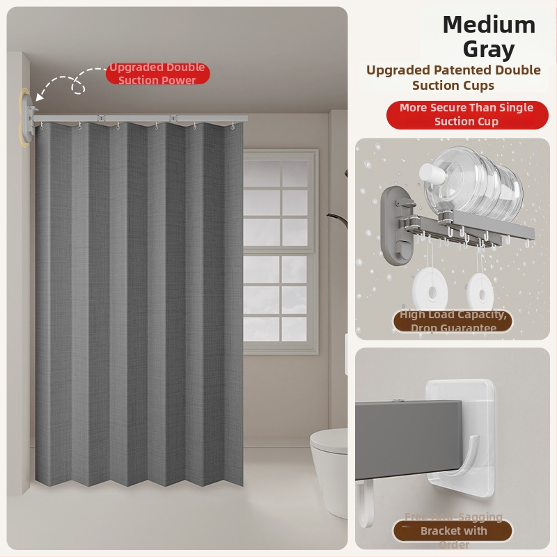 Sprchová záves na deliacu kúpeľňu, polyester, nordický štýl, vzor: jednobarevný alebo karikatúra, Smart brand intelligence