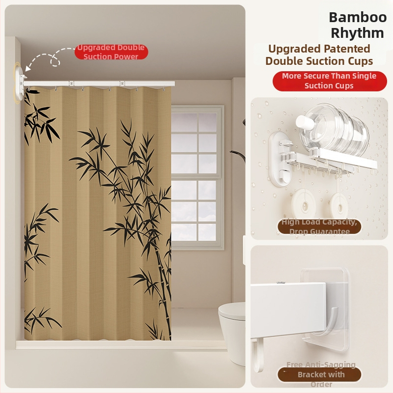 Sprchová záves na deliacu kúpeľňu, polyester, nordický štýl, vzor: jednobarevný alebo karikatúra, Smart brand intelligence