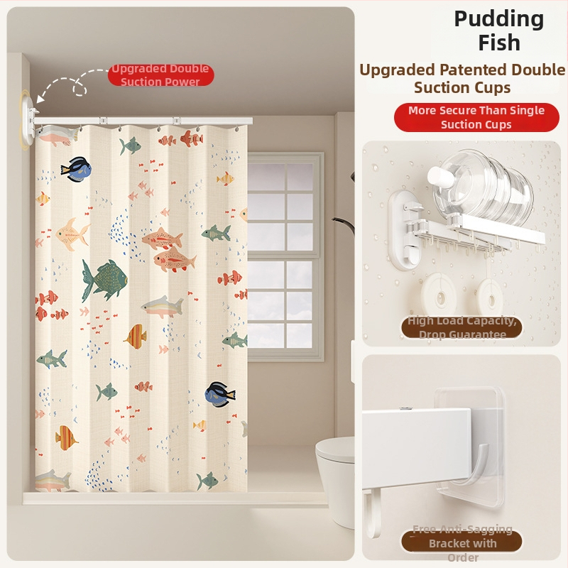 Sprchová záves na deliacu kúpeľňu, polyester, nordický štýl, vzor: jednobarevný alebo karikatúra, Smart brand intelligence