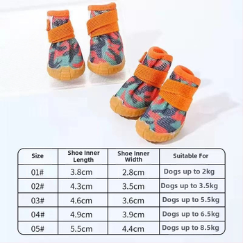 Star Dog kis kutyák számára cipő - csúszásmentes, kopásálló gumi, mindennapi stílus, 4 darabos készlet