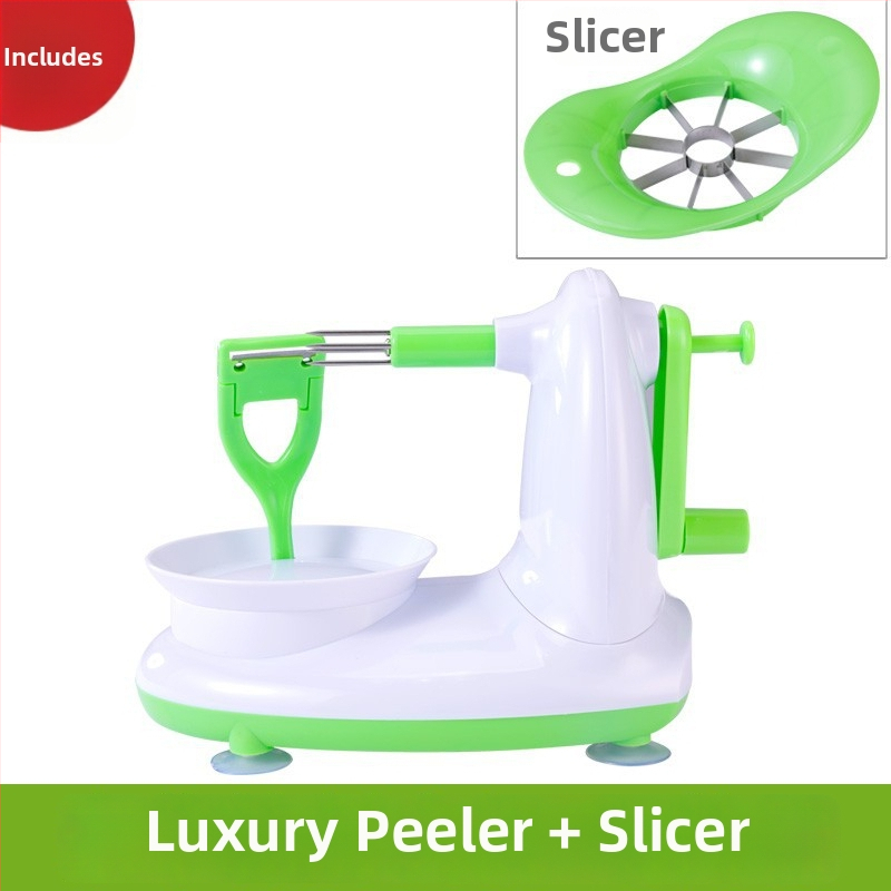 Jablkový šúpač s ručným pohonom – viacúčelový, nerezová oceľ + ABS, moderný minimalistický dizajn