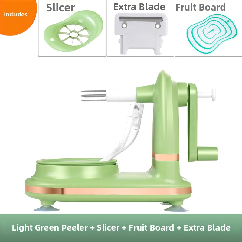 Jablkový šúpač s ručným pohonom – viacúčelový, nerezová oceľ + ABS, moderný minimalistický dizajn