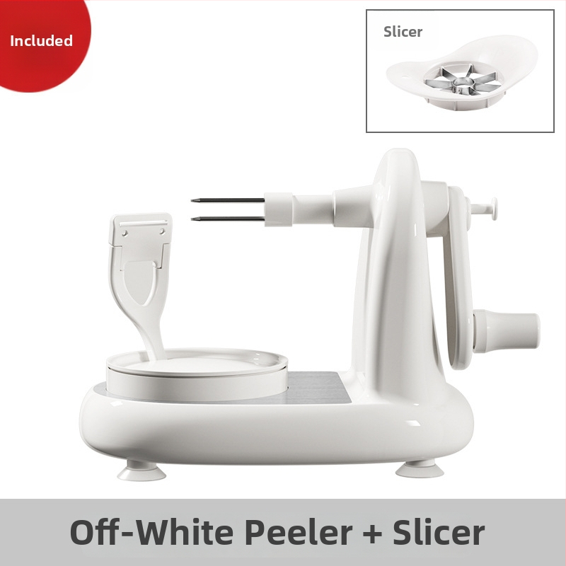 Jablkový šúpač s ručným pohonom – viacúčelový, nerezová oceľ + ABS, moderný minimalistický dizajn