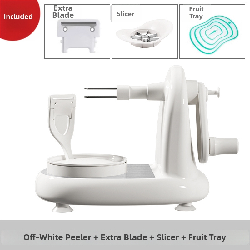 Jablkový šúpač s ručným pohonom – viacúčelový, nerezová oceľ + ABS, moderný minimalistický dizajn