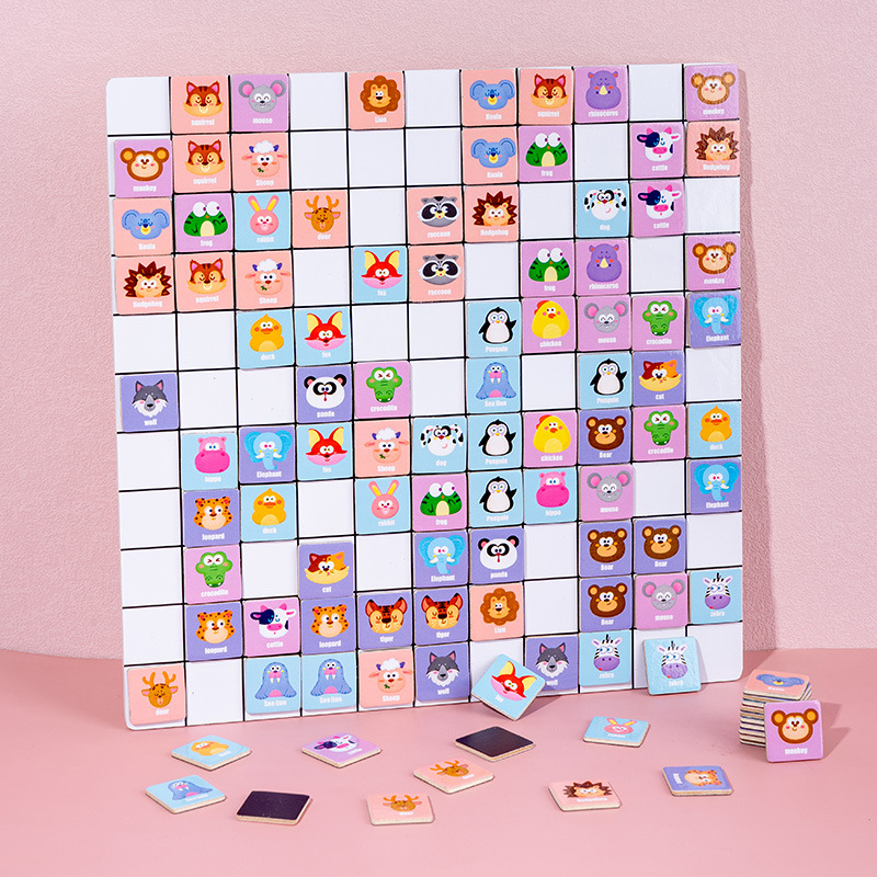 Puzzle magnetic din lemn pentru copii, joc de masă care stimulează interacțiunea părinte-copil și gândirea logică; Material: lemn; Tip: puzzle magnetic de masă; Beneficii: dezvoltare emoțională, vizuală și intelectuală; Potrivit pentru copii.