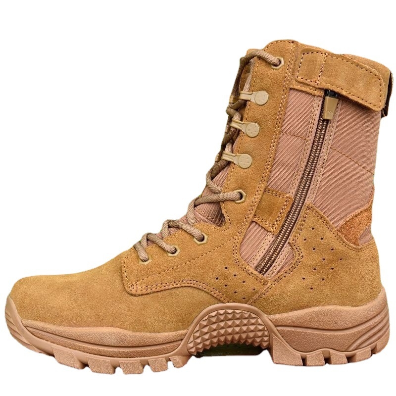 Ghete de luptă pentru instruire cu partea superioară din plasă respirabilă, guler înalt, talpă EVA, căptușeală PU și talpă din cauciuc