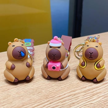 Kulcstartó kapibara – karikatúra tengerimalac függő PVC, YLING márka