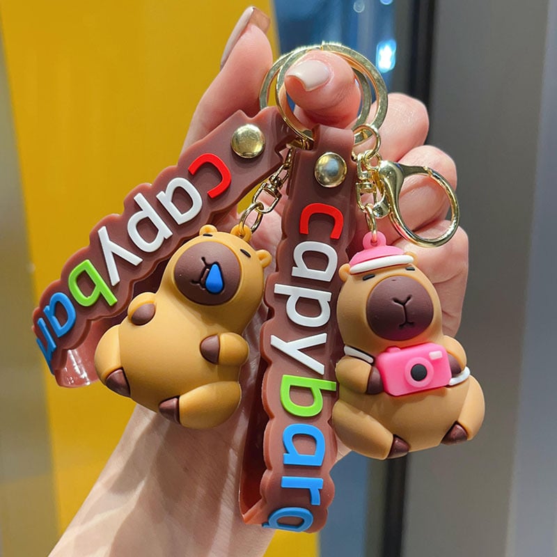 Kulcstartó kapibara – karikatúra tengerimalac függő PVC, YLING márka