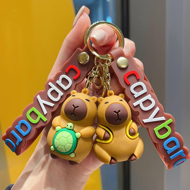 Kulcstartó kapibara – karikatúra tengerimalac függő PVC, YLING márka