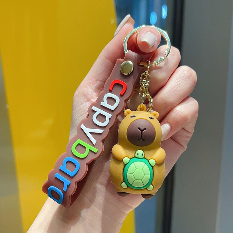 Kulcstartó kapibara – karikatúra tengerimalac függő PVC, YLING márka