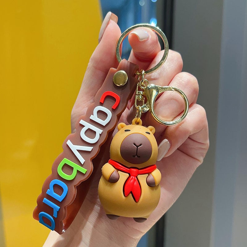 Kulcstartó kapibara – karikatúra tengerimalac függő PVC, YLING márka